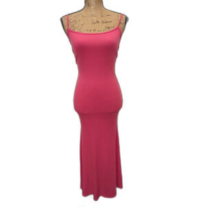 Reformation Cosmo Rib Knit Maxi Dress in Snapdragon Hot Pink Stretch Size Small